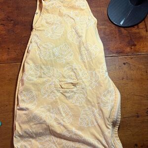 Yellow Leaf Print Kids Bodysuit